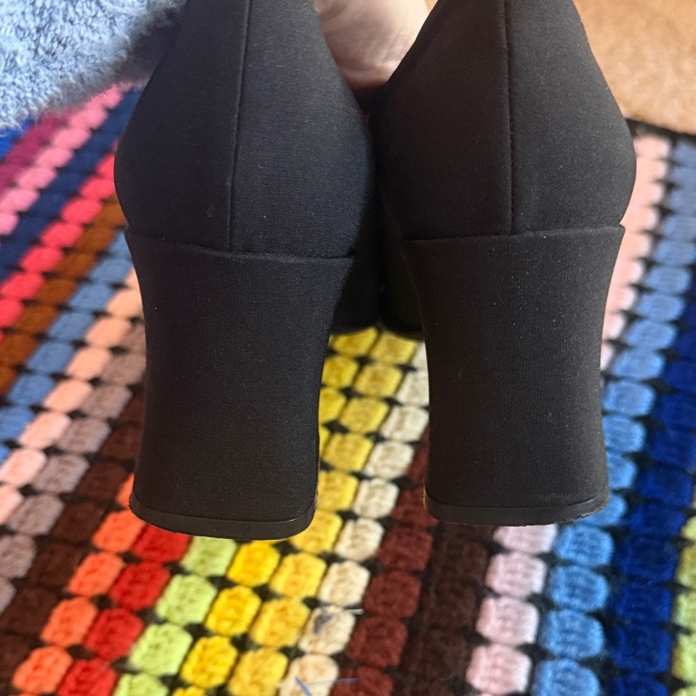 Via Spiga Black Square-Toe Heels - Picture 4 of 7